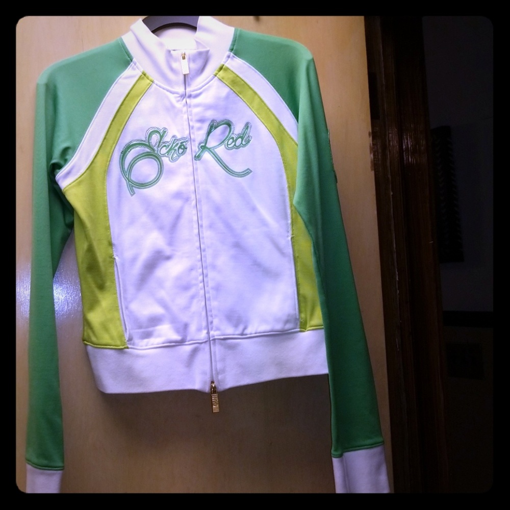 🍏Vintage Ladies Lime green/W Ecko track jacket🍏